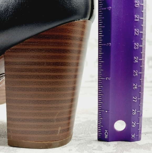 Circus By Sam Edelman Blythe Black Faux Leather Block Heel Ankle Boots K317 💗 - Picture 3 of 9